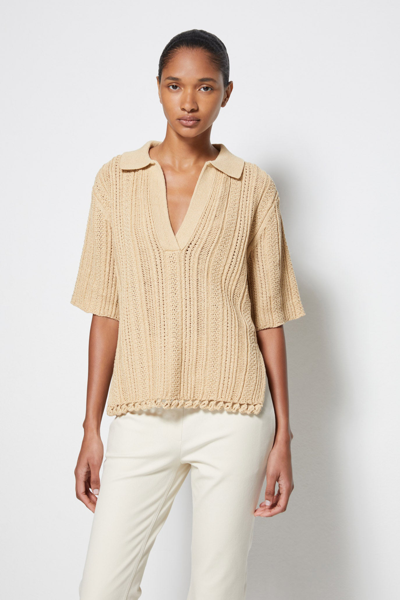 Spring/summer 2021 Ready-to-wear Zia Chunky Knit Polo In Sahara