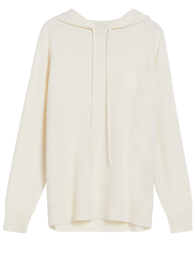Max Mara Caden Wool And Cashmere Hoodie In White