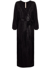 MARIA LUCIA HOHAN BLACK SABRINA EMBELLISHED WRAP DRESS