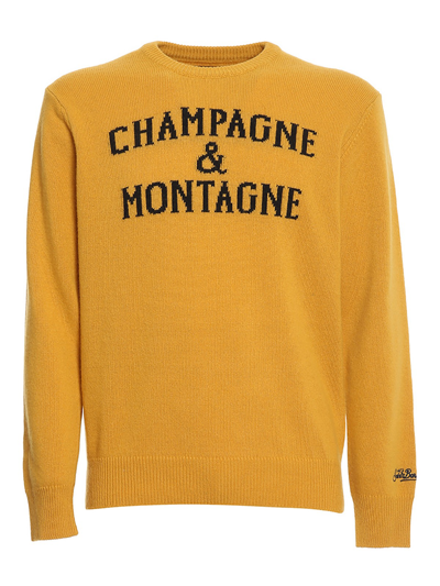 Mc2 Saint Barth Sweater In Wool And Cashmere Blend In Ocher