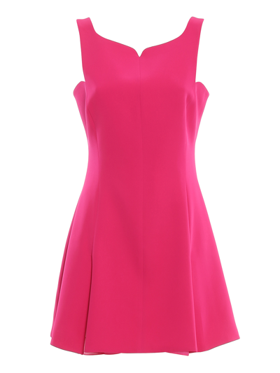 Versace Sculpted Square-neck Sleeveless Dress In Fuchsia