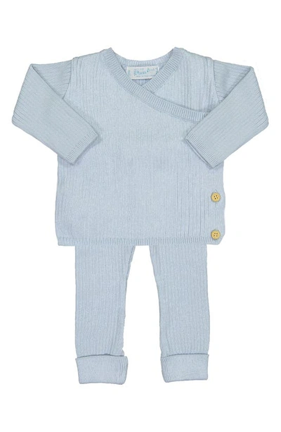 Feltman Brothers Babies'  Knit Wrap Jumper & Trousers Set In Powder Blue