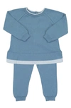 Feltman Brothers Contrast Trim Sweater & Pants Set In French Blue