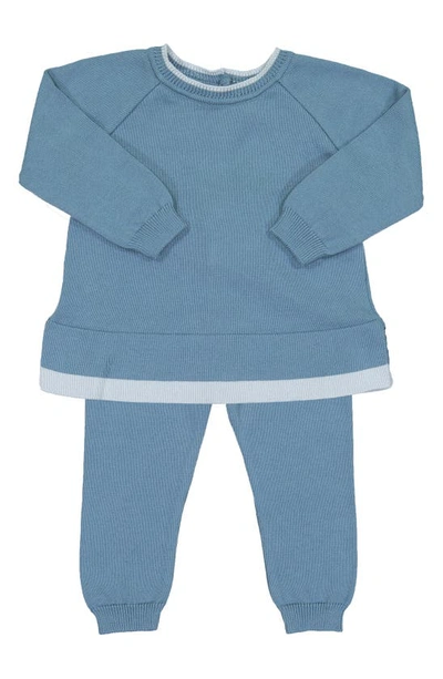 Feltman Brothers Babies' Contrast Trim Jumper & Trousers Set In French Blue