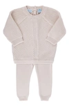 Feltman Brothers Knit Sweater & Pants Set In Ecru