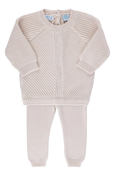 Feltman Brothers Babies' Knit Jumper & Trousers Set In Ecru