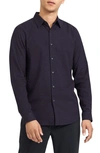 Theory Irving Gingham Slim Fit Overdyed Gingham Button-up Shirt In Farrow