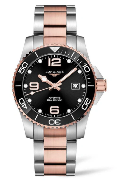 Longines Hydroconquest Automatic Bracelet Watch, 41mm In Black/two Tone
