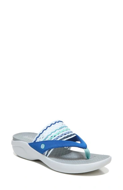 Bzees Cabana Washable Thong Sandals Women's Shoes In Classic Blue Ripple Gore