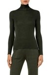 Akris Ribbed Cashmere And Mulberry Silk-blend Turtleneck Sweater In Dark Slate