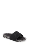 Apl Athletic Propulsion Labs Big Logo Techloom Knit Sport Slide In Black / White / Marble