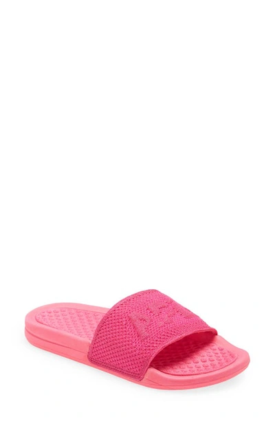 Apl Athletic Propulsion Labs Big Logo Techloom Knit Sport Slide In Metallic Neon Pink