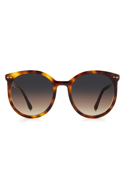 Isabel Marant Gradient Round Acetate Sunglasses In Havana / Gray Brown