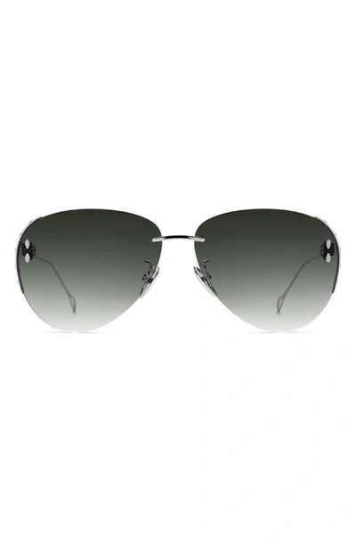 Isabel Marant Isable Marant 62mm Aviator Sunglasses In Palladium / Green Shaded