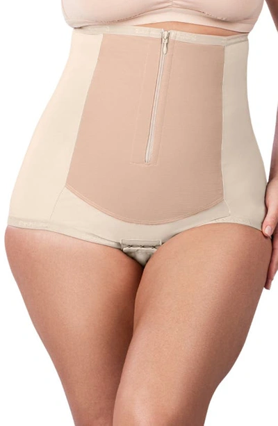 Bellefit Postpartum Front Zip Girdle In Beige