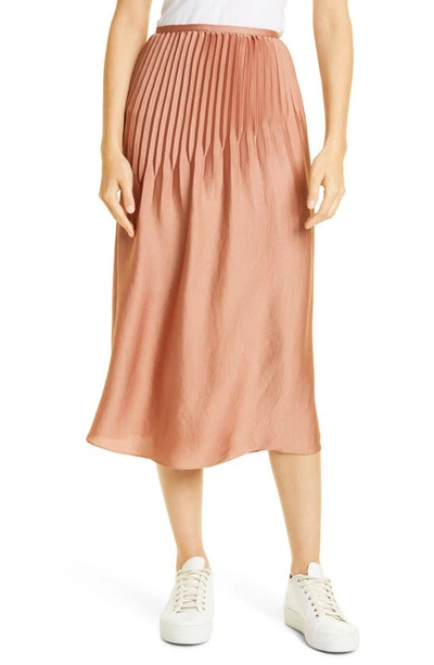 Vince Pleated Paneled Skirt In Vintage Rose Atterley ModeSens