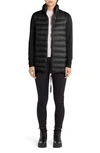 Moncler Quilted Down & Wool Long Cardigan In Black