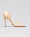 Gianvito Rossi Bree 105 Peep-toe Pumps In Patent Leather And Plexi In Nude