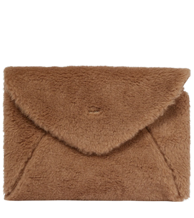 Max Mara Camel Hair And Silk Envelope Clutch In Cammello