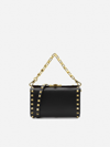 VALENTINO GARAVANI ROCKSTUD ALCOVE LEATHER CLUTCH,WW0B0J89 WAX0NO