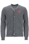 COMME DES GARÇONS PLAY HEART PATCH CARDIGAN,P1N008 MDGRY