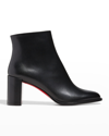 Christian Louboutin Adoxa Suede Zip Ankle Booties In Bk01 Black
