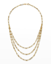 Roberto Coin 18k Yellow Gold Designer Gold Diamond Layered Paperclip Link Necklace, 15