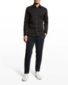 Theory Sylvain Mens Poplin Tab Collar Button-down Shirt In Black