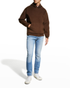 Frame Men's Double-face Pullover Hoodie In Wood