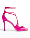 Jimmy Choo Azia 95 Sandals In Satin In Fuchsia