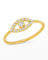 Jennifer Meyer 18kt Yellow Gold Mini Diamond Open Evil Eye Ring In Dia