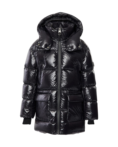 Mackage Kid's Kennie Quilted Logo Jacket In Black