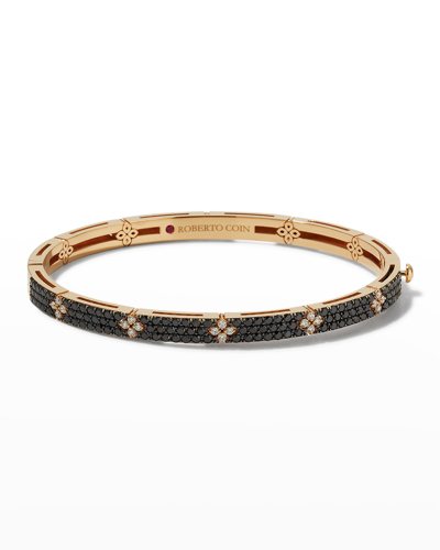 Roberto Coin Love In Verona 18k Rose Gold Black Diamond Bangle