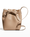 Mansur Gavriel Mini Saffiano Leather Bucket Bag In Gray