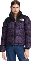 The North Face 1996 Retro Nuptse Leopard Print Jacket In Purple In Gravity Purple Leopard Print