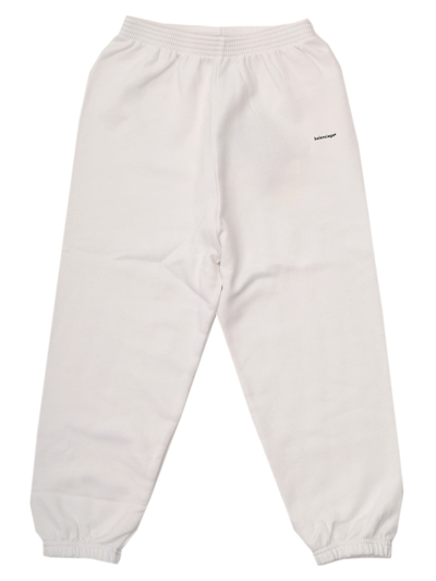 Balenciaga Kids Logo Print Sweatpants In White