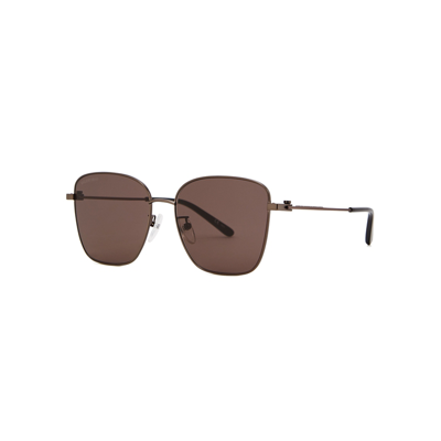 Balenciaga Gunmetal Aviator-style Sunglasses In Grey