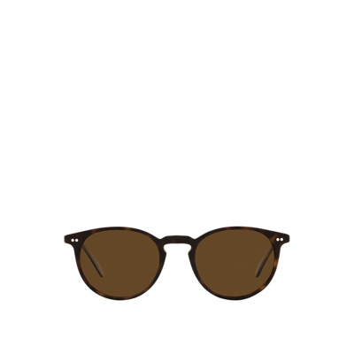 Oliver Peoples Ov5004su Riley Sun Acetate Round Sunglasses In True Brown Polar