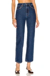 Khaite Abigail High Rise Cropped Straight Jeans In Montgomery
