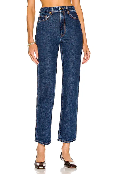 Khaite Abigail High Rise Cropped Straight Jeans In Montgomery