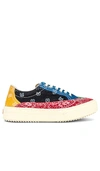 Rhude Men's Colorblock Bandana-print Low-top Sneakers In Red