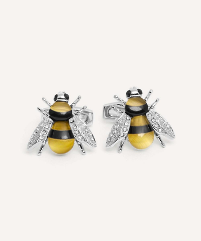 Simon Carter Darwin Bee Swarovski Crystal Cufflinks In Silver