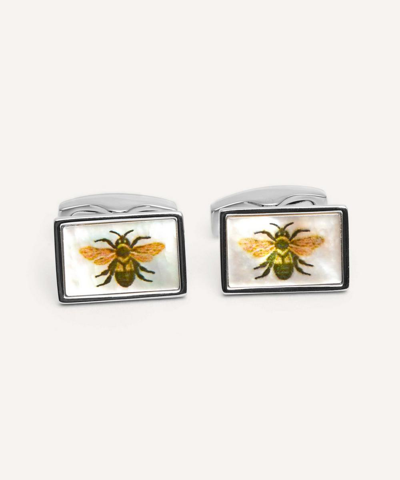 Simon Carter Botanical Bee Cufflinks In Silver
