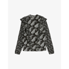 Ted Baker Womens Black Tiasey High-neck Paisley-print Crepe Blouse In Black