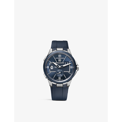 Ulysse Nardin Dual Time Automatic 42mm Stainless Steel And Rubber Watch, Ref. No. 243-20-3/43 In Blue