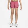 Nike Dri-fit Tempo Big Kids' Running Shorts In Gypsy Rose,heather,rush Maroon,white