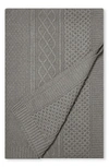 Boll & Branch Aran Knit Organic Cotton Throw Blanket In Stone
