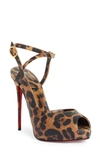 Christian Louboutin Jenlove Alta Animal-print Red Sole Platform Sandals In Leopard