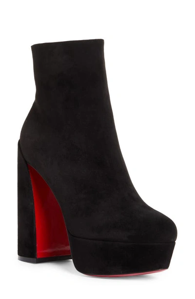 Christian Louboutin Movida 140 Suede Ankle Boots In Black