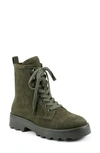 Aerosoles Steph Lace-up Boot In Green Suede